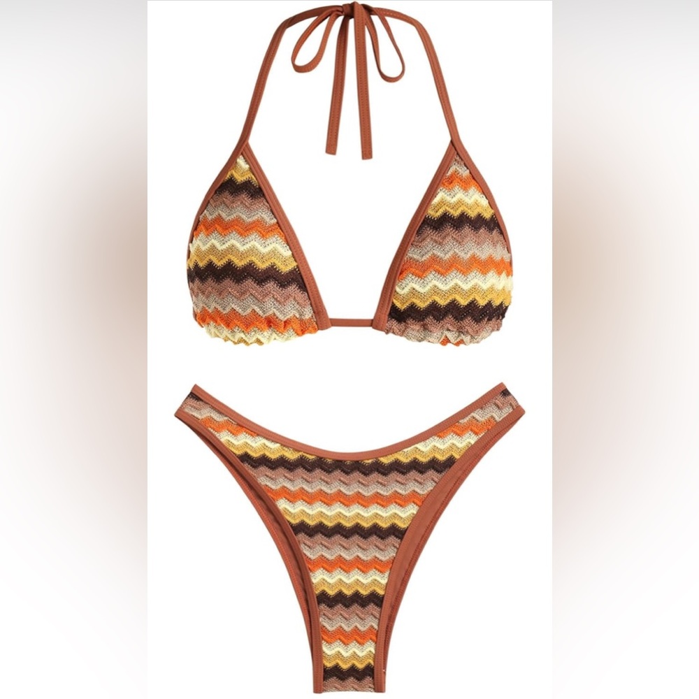 Multicolor Zigzag Bikini Set